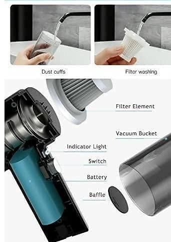 ✨ Portable Air Duster & Wireless Mini Vacuum Cleaner ⚡ 2-in-1 High-Power Dust Blower for Home, Car & Electronics