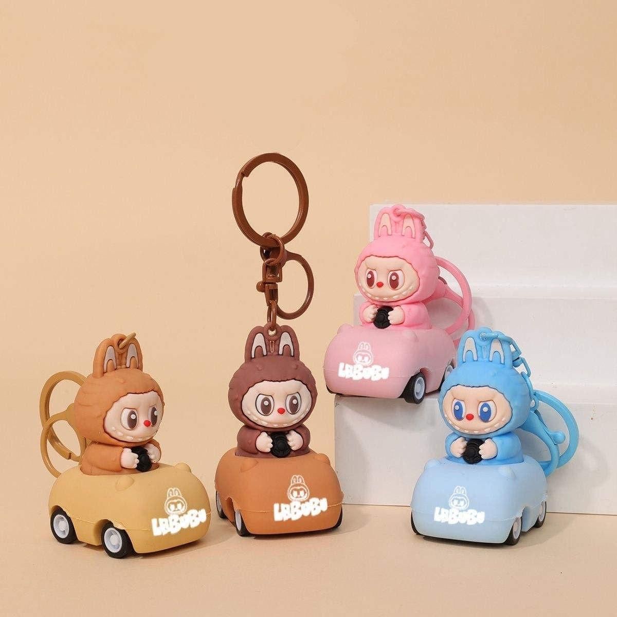 Labubu Car Keychain – Cute Cartoon Key Ring for Bike, Car & Bags
