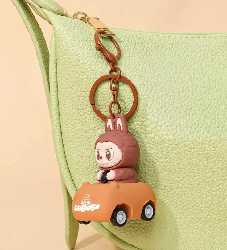 Labubu Car Keychain – Cute Cartoon Key Ring for Bike, Car & Bags