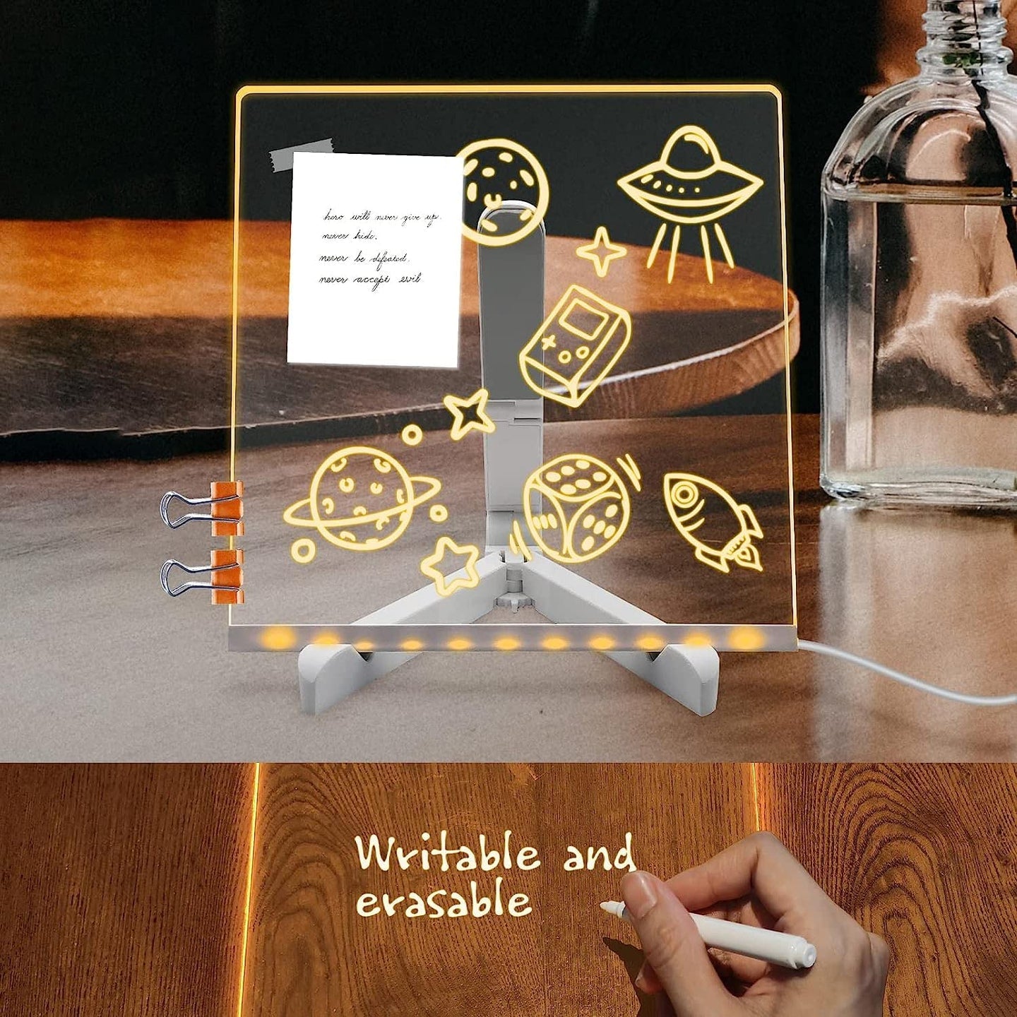 3D LED Light Glass Acrylic Writing pad